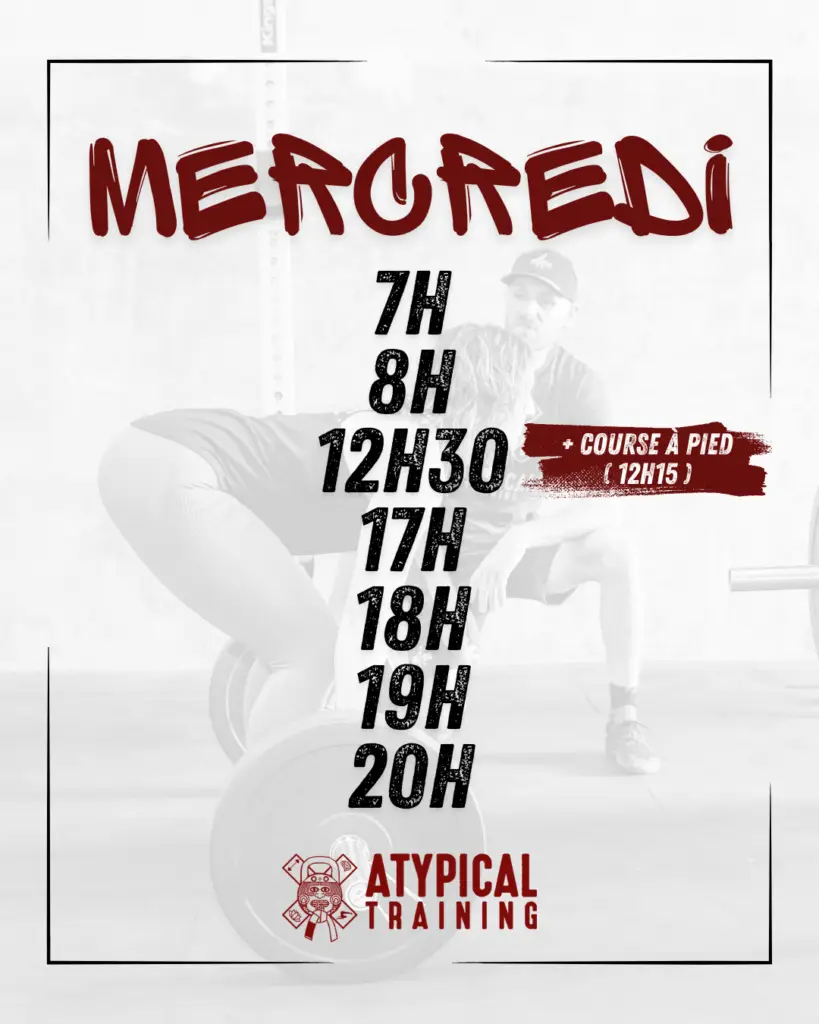 Planning mercredi Cross training