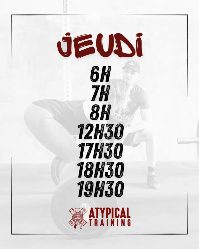 Planning jeudi Cross training