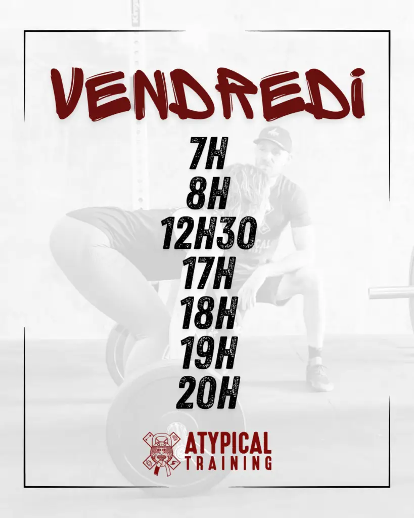 Planning vendredi Cross training